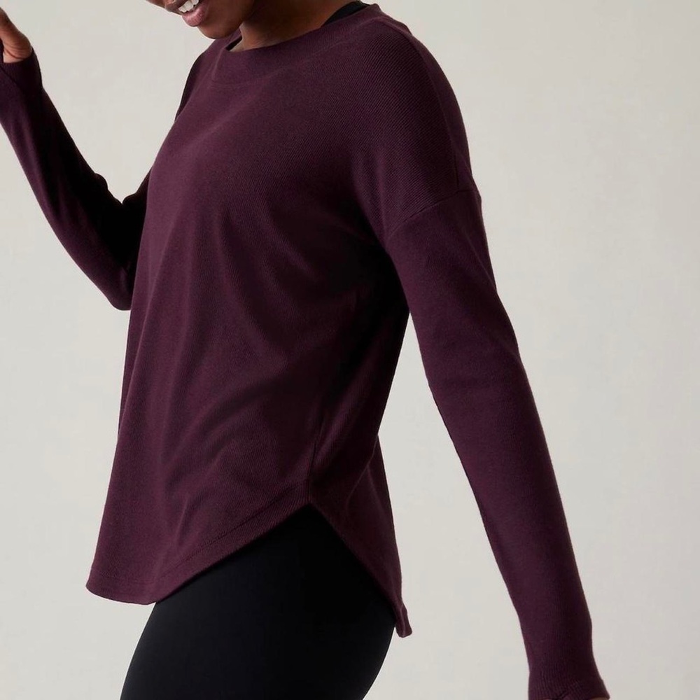 Athleta Dark Purple Sweater Size XXS runs big
